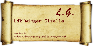 Lőwinger Gizella névjegykártya