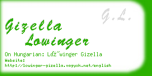 gizella lowinger business card